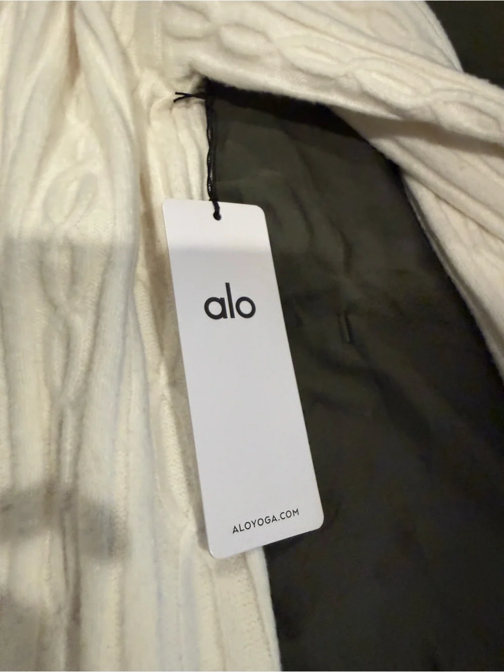 ALO Yoga Cream Cable-Knit V-Neck Cardigan